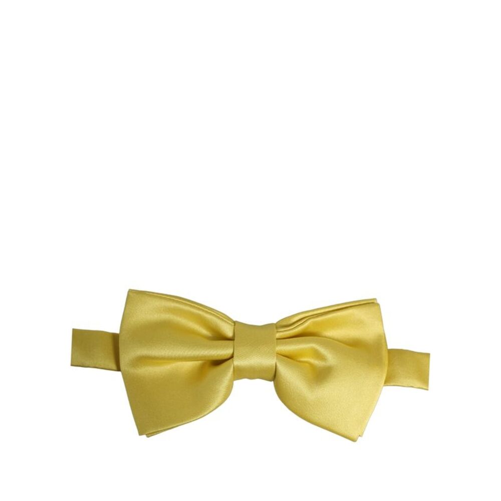 Dolce & Gabbana Men Yellow 100% Silk Adjustable Neck Papillon Bow Men's Tie